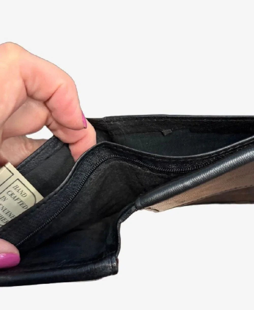 Bi-Fold Black Lesther Wallet Mens NEW TAGS